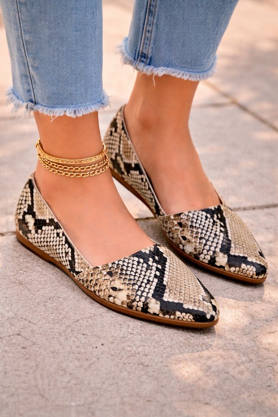 ALDO Blanchette Flats Pointed toe Loafer Snake Print Women’s Size 6 36